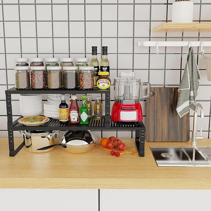 Expandable Cabinet Shelf Organizer Storage Spice Rack Shelves - Image 2