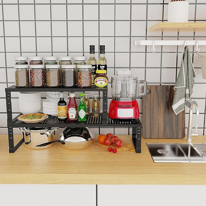 Expandable Cabinet Shelf Organizer Storage Spice Rack Shelves - Image 4