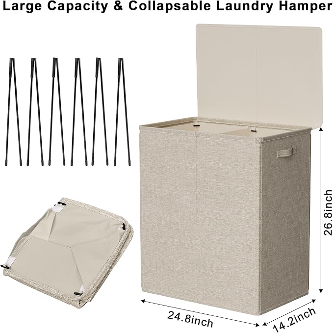 WOWLIVE 154L Double Laundry Hamper - Image 5