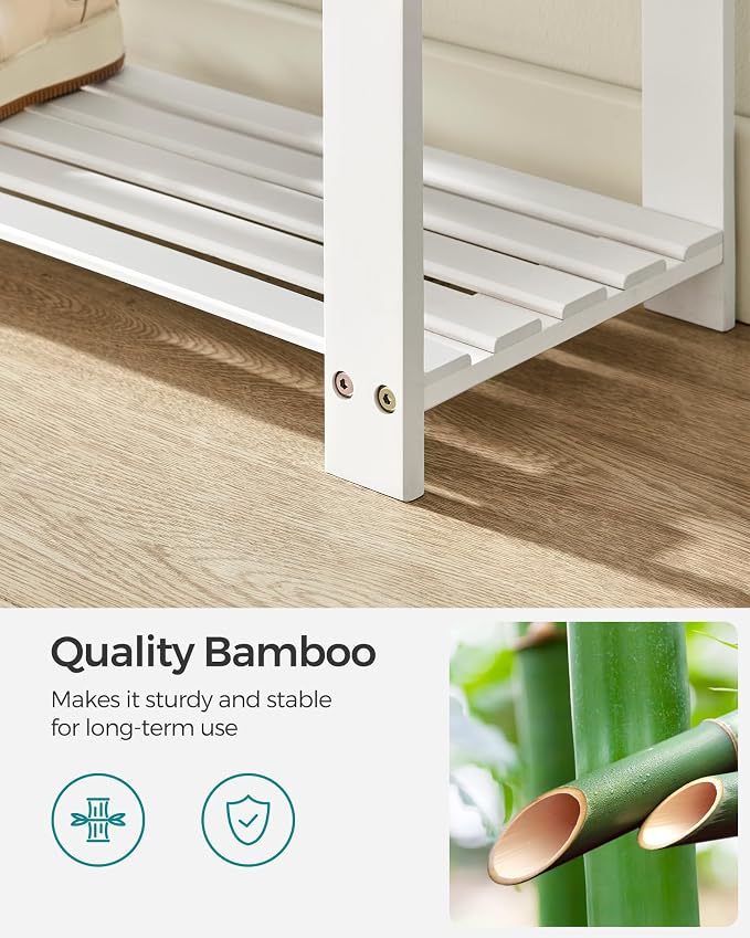 SONGMICS Bamboo Shoe Bench, 3-Tier Shoe Rack Organizer - Image 5