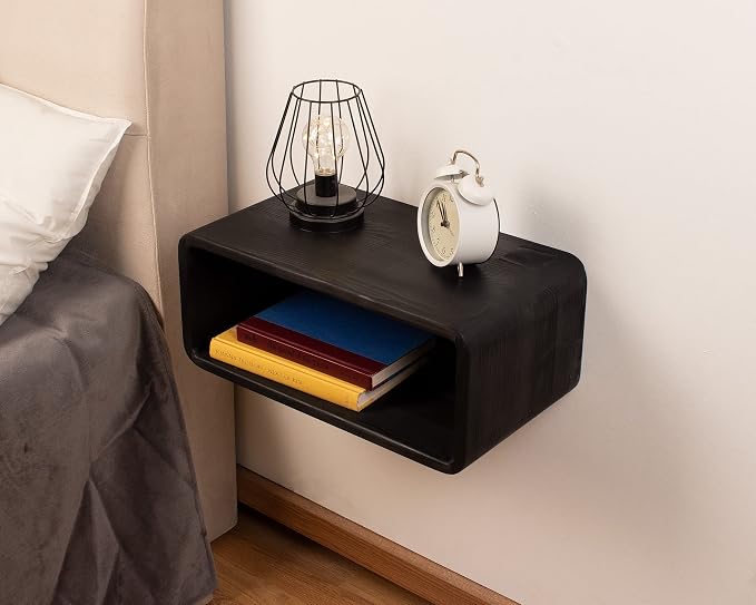Floating Nightstand Wooden, Bedside Table, Nightstand Shelf, Wall Mounted - Image 6