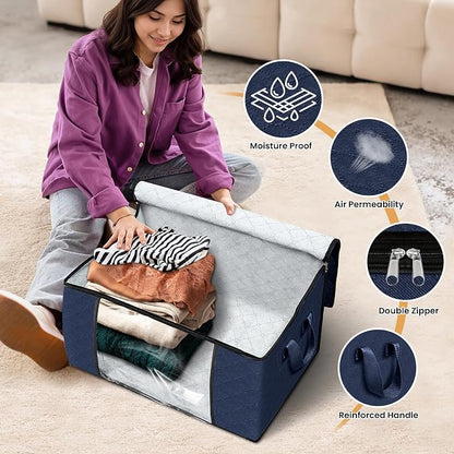 Fab totes Storage Bags, Clothes Blanket Storage Bins Foldable Closet Organizers - Image 4
