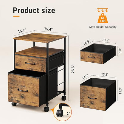 DEVAISE 2 Drawer Mobile File Cabinet - Image 2