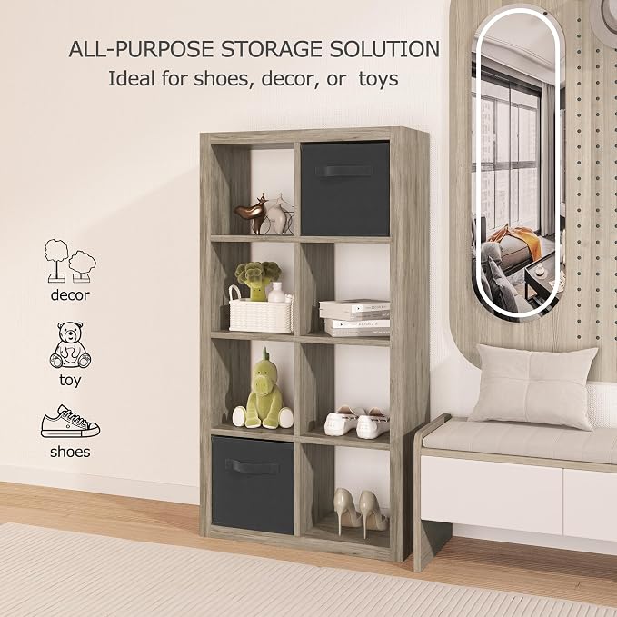 Bookshelf Cube Storage Organizer, 8-Cube Shelf Bookcase - Image 6