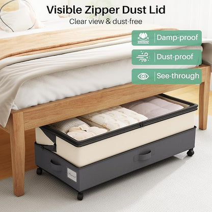 Kitstorack 2Pack Height-adjustable Under Bed Storage - Image 4