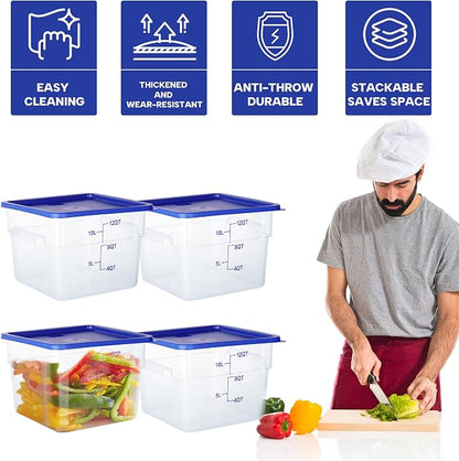 4 Pack Food Storage Containers, 12 Quart - Image 4
