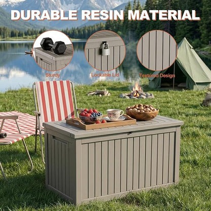 EFU Outdoor Storage Box 280 Gallon Deck Box Lockable UV Resistance Waterproof - Image 4