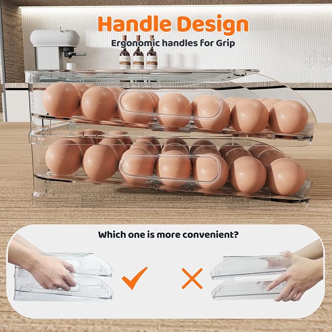 Egg Holder for Fridge, Automatic Steady Rolling Egg Dispenser - Image 4