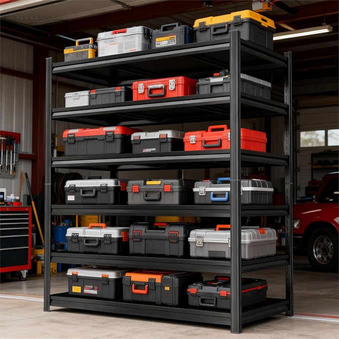 82'' Storage Shelves, Garage Metal Shelving Unit, Adjustable, Double-Layer - Image 2