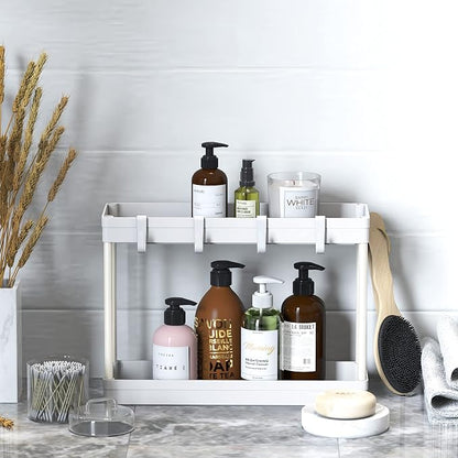 Simple Houseware 2-Tier Under Sink Organizer Storage Tray - Image 3