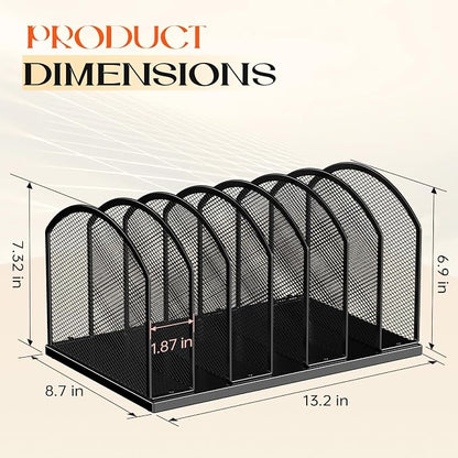2 Pack 7-Section Metal Upright File Sorter Organizer，Office Small Letter Sorter - Image 2