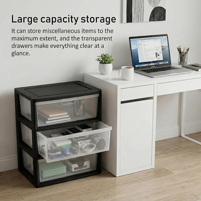 Wide 3-Drawer Storage Organizer Tower - Image 7