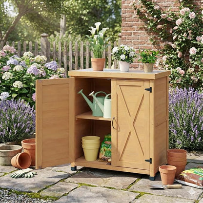 31" Weatherproof Small Storage Cabinet, Storage Cabinets by JOSHEN