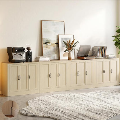 157" W Modern Buffet Cabinet, Modular Sideboard Cabinet by Foxemart