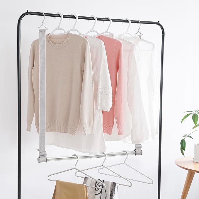 STORAGE MANIAC Hanging Closet Rod, Adjustable Width and Height Closet Hanging - Image 5
