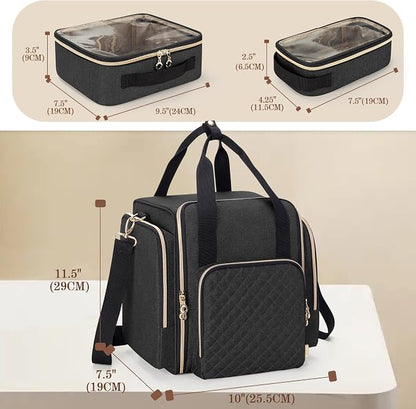 LUXJA Travel Makeup Bag with 4 Inner Removable Cases, Large Cosmetic Bag with - Image 6