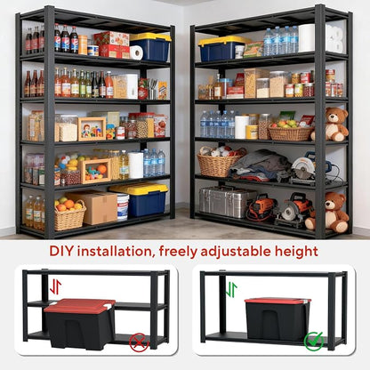 Garage Shelving, Heavy Duty Storage Shelves Metal Shelf Unit Adjustable - Image 7