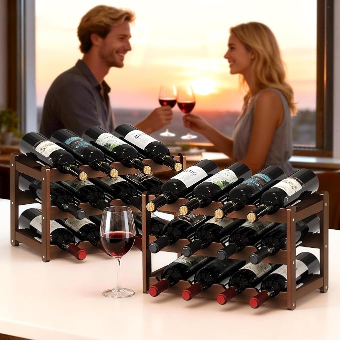 Wine Rack Bamboo Wine Racks Countertop, Sturdy Wine Rack - Image 2