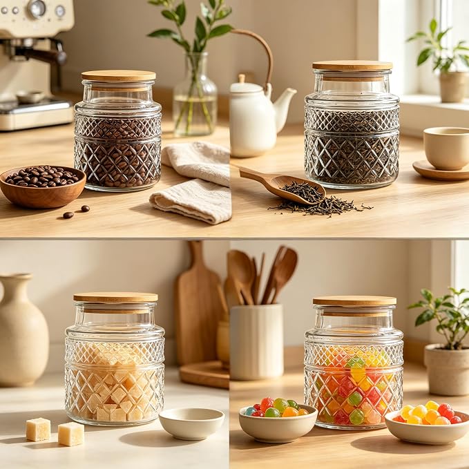 Prettidecor Glass Storage Jars, 38 FL OZ Airtight Canisters - Image 8