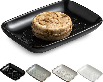 Gomakren Soap Dish for Shower, Ceramic Soap Dishes for Bar Soap Sponge by Gomakren