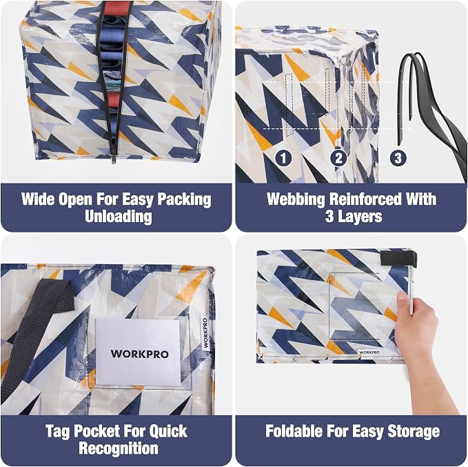 WORKPRO 6 Pack Extra Large Moving Bags - Image 5