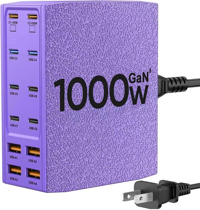 USB Charging Station, 12-Port USB C Charger Block by SAIPKYGS