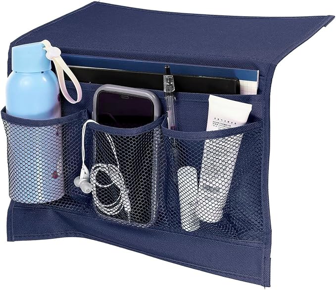 Bedside Storage Organizer with 4 Pockets, Bedside Caddy, Remote Control Holder - Image 2