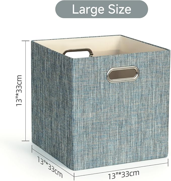 Posprica Storage Basket Bins, 13×13×13 Foldable Storage Boxes Fabric Drawer - Image 2