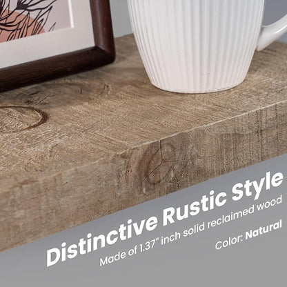 Floating Shelves, 8 Inch Deep Rustic Solid Reclaimed Wood Wall Shelves - Image 5