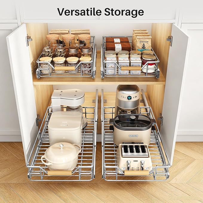 Pull out Cabinet Organizer, Heavy Duty Smooth Sliding Under Cabinet Shelves - Image 8