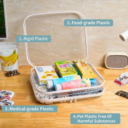Hard Sided Clear Zipper Case for Storage- Professional-Grade Plastic Clear - Image 3