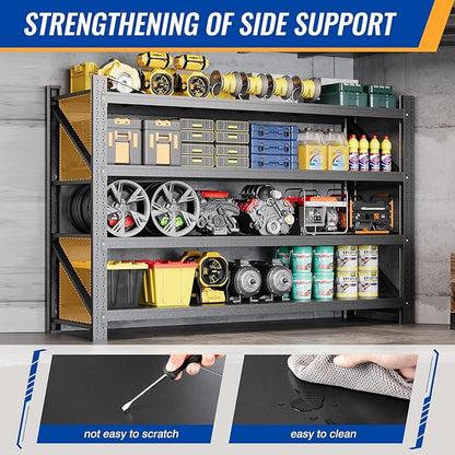 BYNSOE 77" W Storage Shelves 9000lbs Garage Metal Shelving Heavy Duty Garage - Image 7