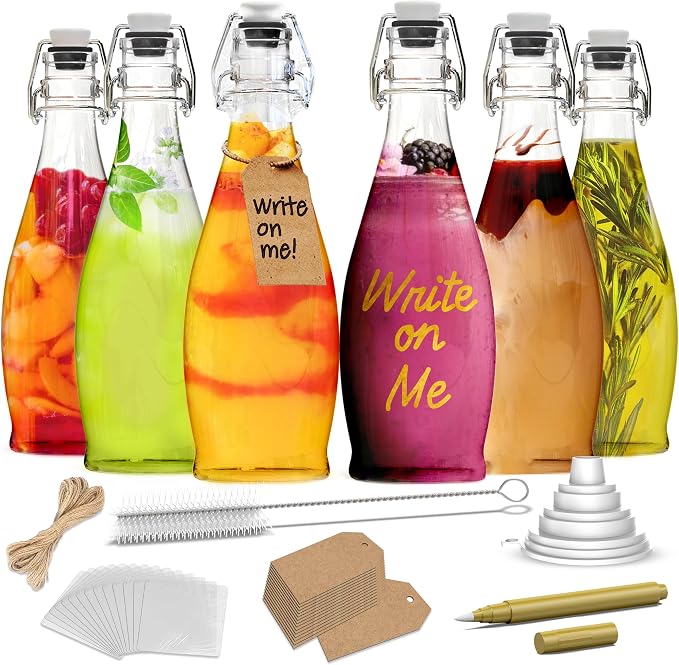 Nevlers 17 Oz Teardrop Swing Top Glass Bottles by Nevlers