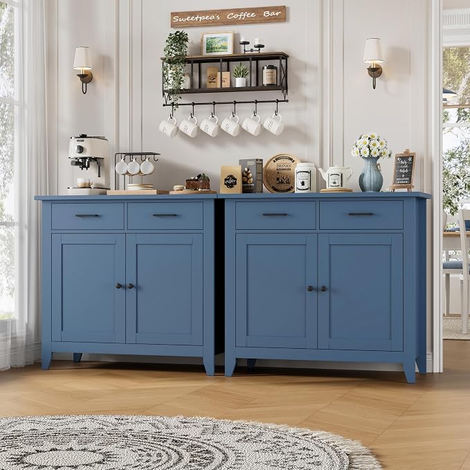 HORSTORS Farmhouse Kitchen Storage Cabinet, Small Buffet, Coffee Bar, 35.8"W - Image 4