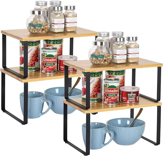 NEX Kitchen Cabinet and Counter Shelf Organizer, Stackable & Expandable - Image 8