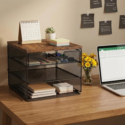 4-Tier Mesh Desk Organizer and Accessories - Image 7