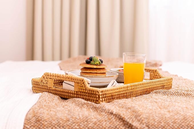 Hand-Woven Rattan Serving Tray - Image 2
