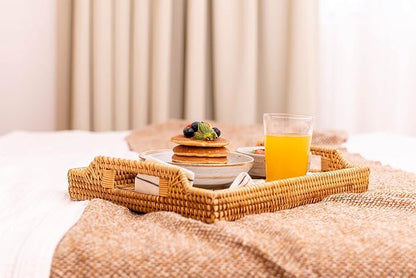 Hand-Woven Rattan Serving Tray - Image 2