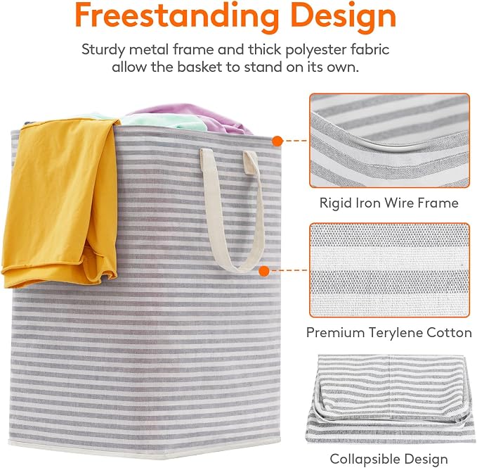 Lifewit 3 Pack Laundry Basket 90L Each, Collapsible Clothes Hamper - Image 2