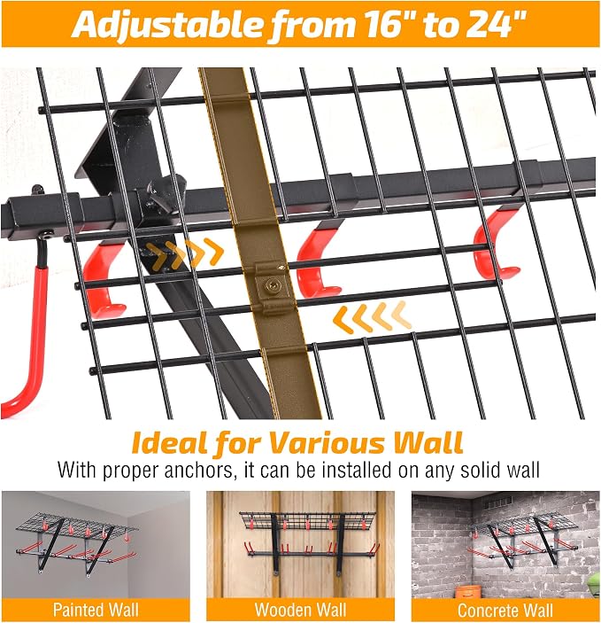 PLKOW Wall-Mounted Ski Rack, Skis Storage Rack - Image 5