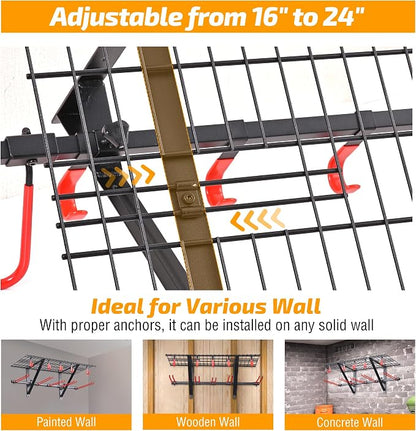 PLKOW Wall-Mounted Ski Rack, Skis Storage Rack - Image 6