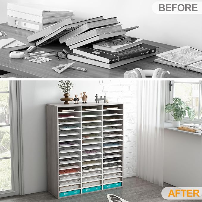 TQVAI Literature Organizer, Heavy Duty 48 Compartments Countertop Mail Organizer - Image 8