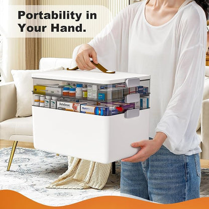 funest 3-Tier Medicine Craft, Organizer Storage, Portable Latch Bin - Image 6