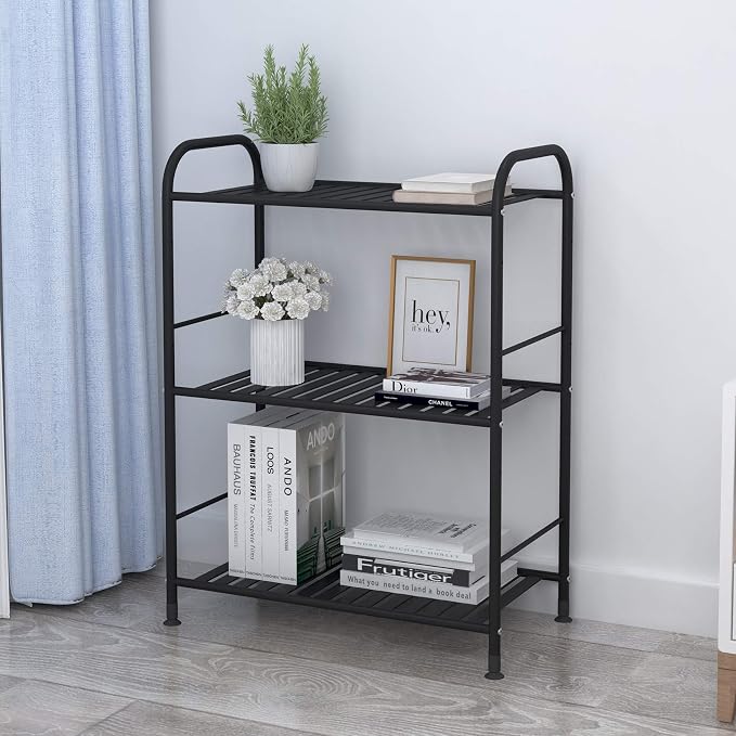 JSB 3-Tier Adjustable Shelving Unit, Heavy Duty Storage Rack Organizer Metal - Image 2