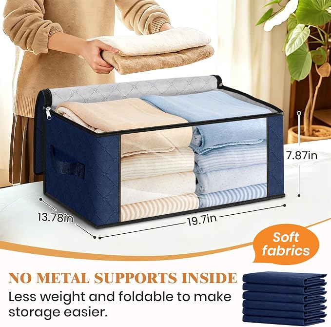 Fab totes 35L Closet Organizers and Storage, Foldable Under Bed Storage - Image 2