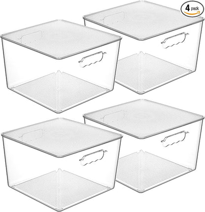 Vtopmart 4 Pack Extra Large Clear Stackable Storage Bins by Vtopmart