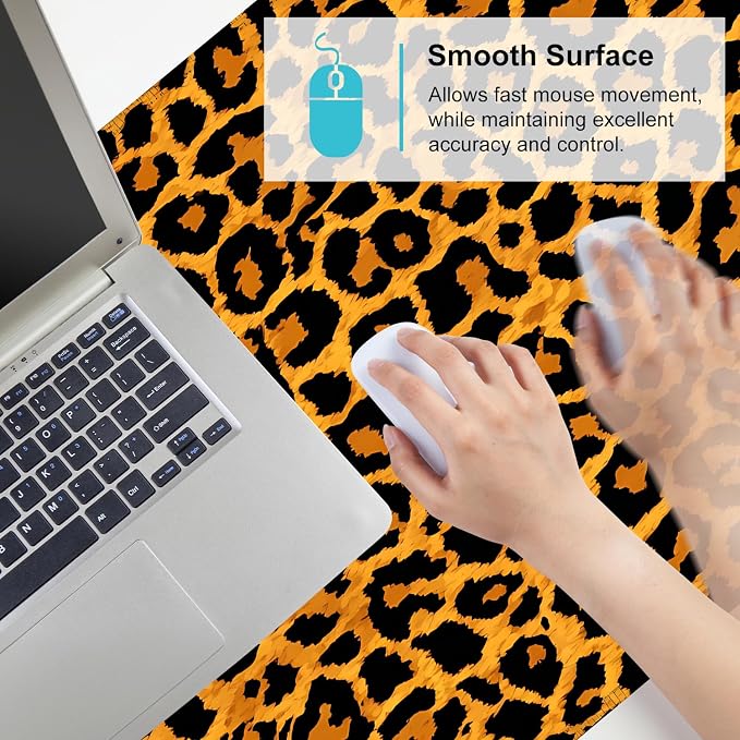 Leopard Print Mouse Pad – Large Extended Desk Mat 35.43 x 15.75 in – Bold - Image 6