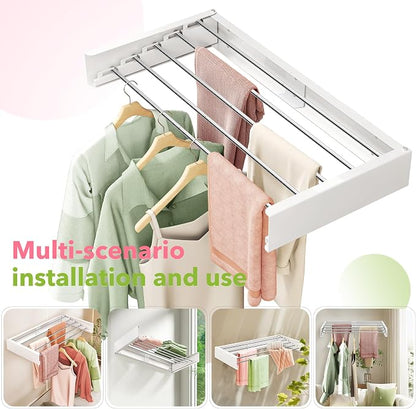 Wall Mounted Clothes Drying Rack 32 inches, Foldbale Laundry Drying Rack Wall - Image 6