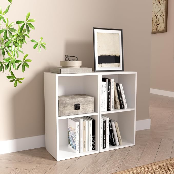 Wooden 2 Cube Storage Organizer, 2 Tier Storage Cubes Storage Display Cubby - Image 8