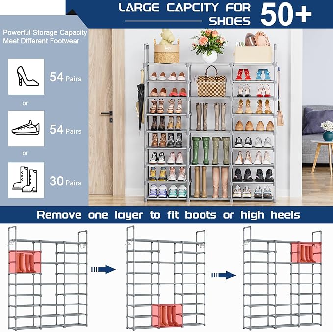 Mavivegue 9 Tiers Tall Shoe Organizer - Image 5